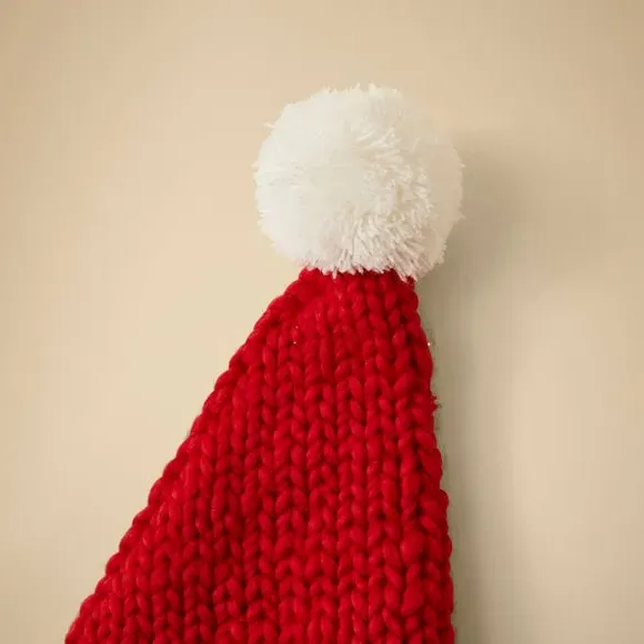Santa Hat Tree Topper - Red, Polyester