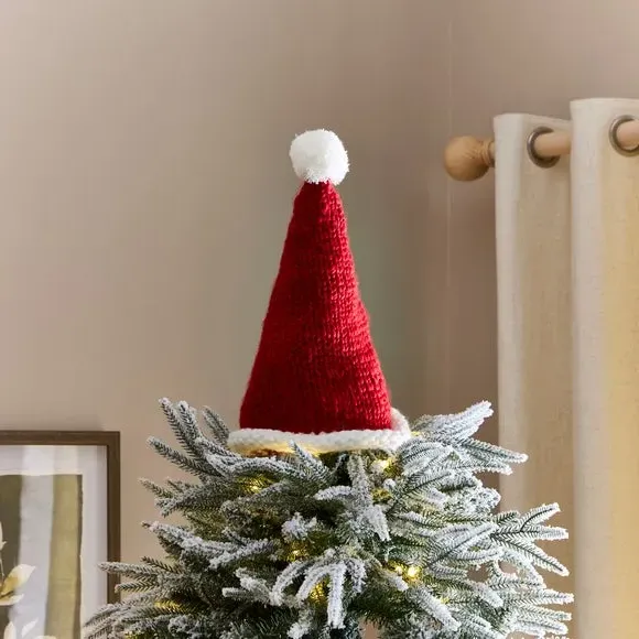 Santa Hat Tree Topper - Red, Polyester image