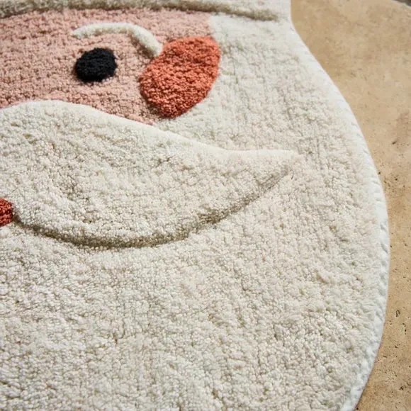 Santa Head Bath Mat - Red, Cotton