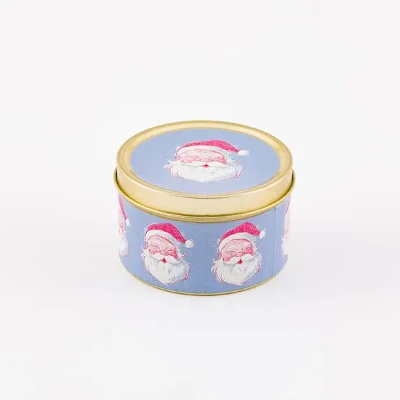 Santa Tin Candle with Lid - Multicolor