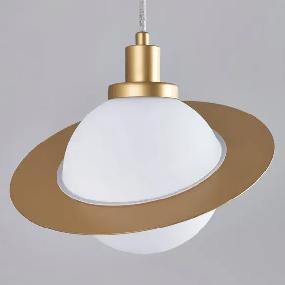 Saturn Planet Pendant Light - Gold, Steel Glass