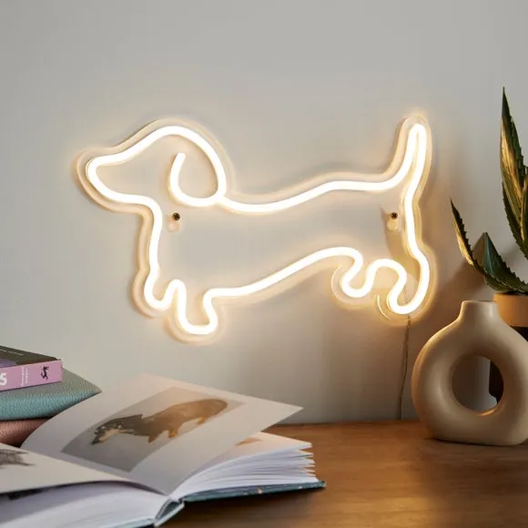 Sausage Dog Neon Sign - Clear, LED image
