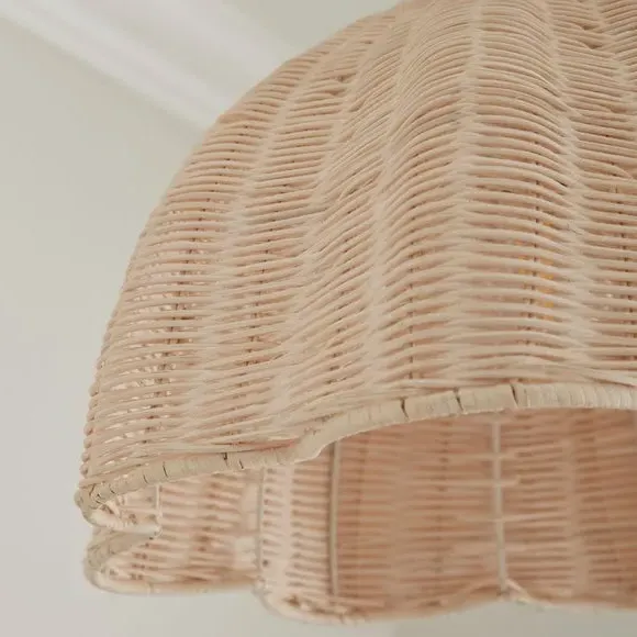 Scallop Adjustable Pendant Light - Multicolor, Rattan