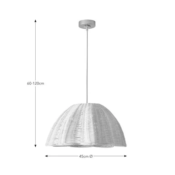 Scallop Adjustable Pendant Light - Multicolor, Rattan