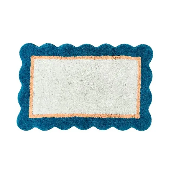 Scallop Bath Mat - Multicolor, Cotton