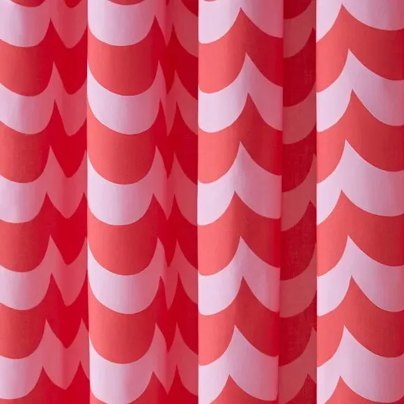 Scallop Blackout Eyelet Curtains - Pink, Polycotton