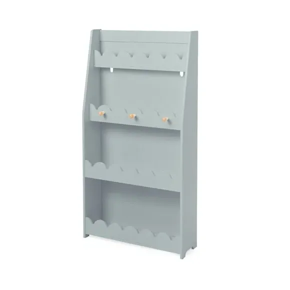 Scallop Bookcase with Pegs - Sage, Wood