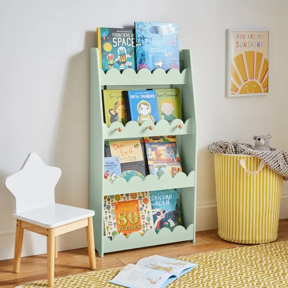 Scallop Bookcase with Pegs - Sage, Wood image
