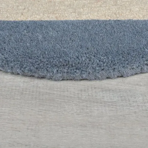 Scallop Border Wool Runner - Blue, Wool