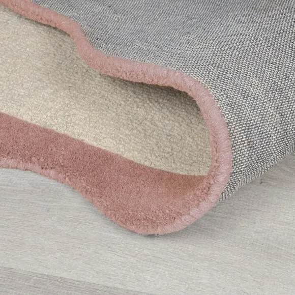 Scallop Border Wool Runner - Blush, Wool