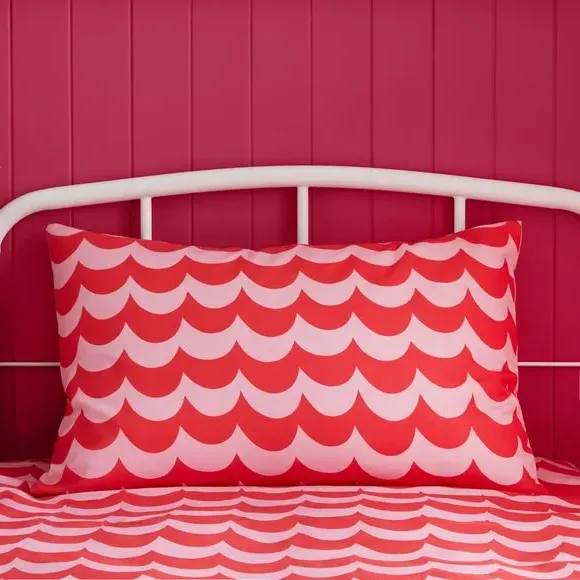 Scallop Duvet Cover & Pillowcase Set - Pink