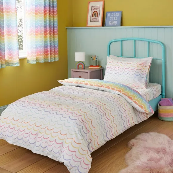 Scallop Duvet Cover Set - Multicolor, Polycotton