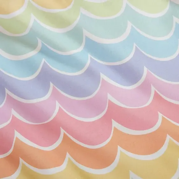 Scallop Duvet Cover Set - Multicolor, Polycotton