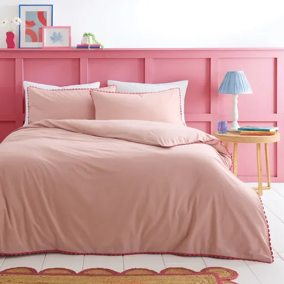Scallop Duvet Cover Set with Pillowcase - Blush image