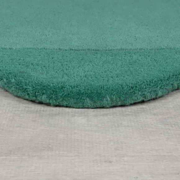 Scallop Edge Rug - Aqua, Wool