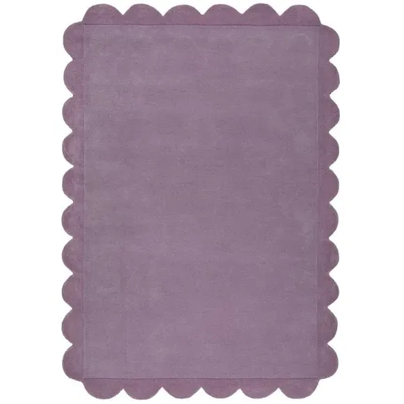Scallop Edge Rug - Lilac, Wool