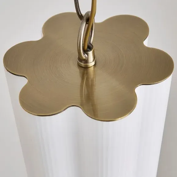 Scallop Pendant Light Adjustable - White, Glass