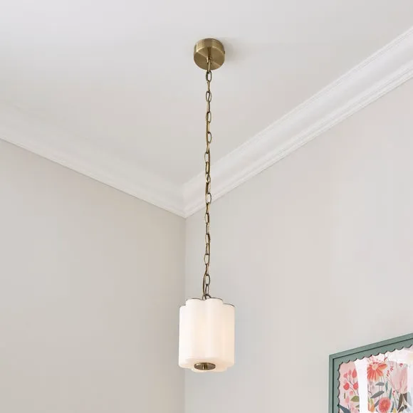 Scallop Pendant Light Adjustable - White, Glass image