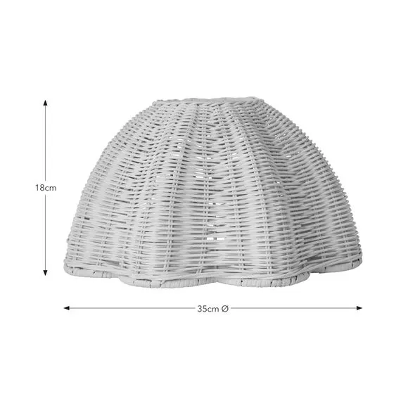 Scallop Pendant Shade Easy Fit - Off-White, Rattan