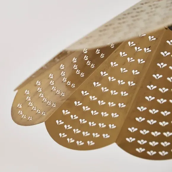 Scallop Pendant Shade with Laser Cut - Gold