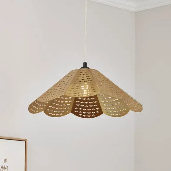 Scallop Pendant Shade with Laser Cut - Gold image