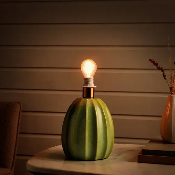 Scallop Table Lamp Base - Green, Ceramic