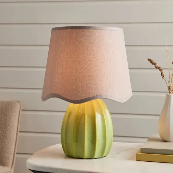 Scallop Table Lamp Base - Green, Ceramic