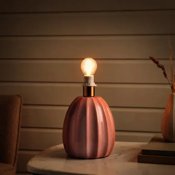 Scallop Table Lamp Base - Pink, Ceramic