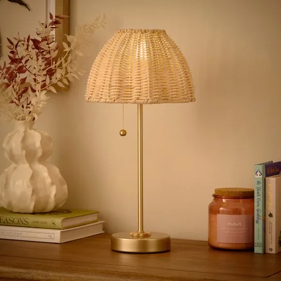Scallop Table Lamp with Pull Cord - Multicolor