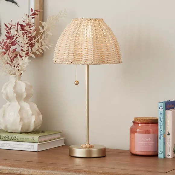 Scallop Table Lamp with Pull Cord - Multicolor image