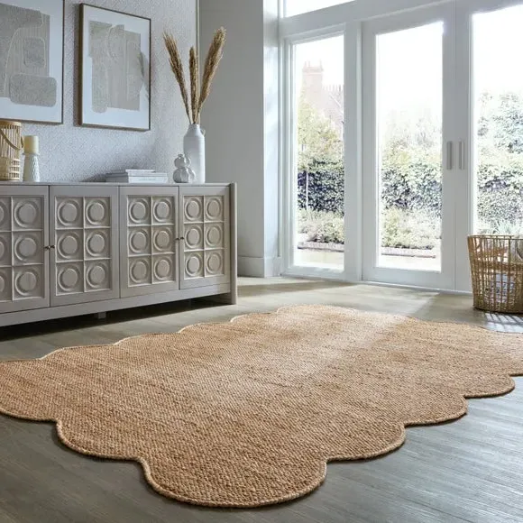 Scallop Textured Rug - Natural, Jute