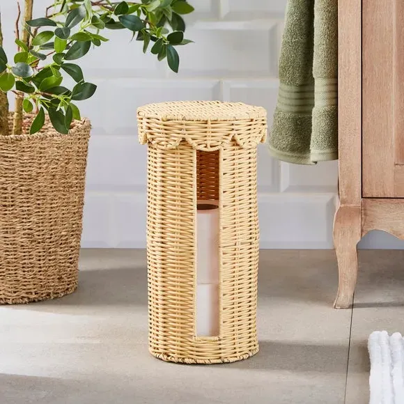 Scallop Toilet Roll Holder - Natural, Wicker image