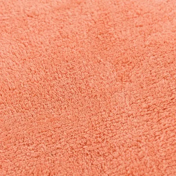 Scalloped Bath Mat with Anti-Slip - Apricot, Cotton
