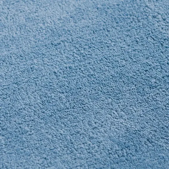Scalloped Bath Mat with Anti-Slip - Blue, Cotton