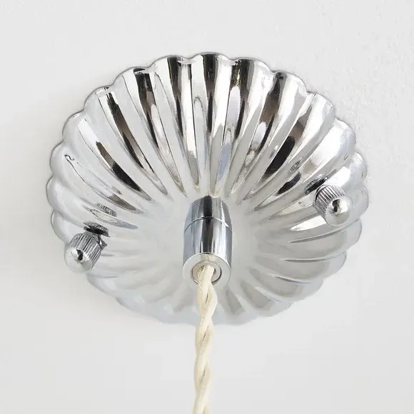 Scalloped Ceiling Light Cable - Chrome, Steel