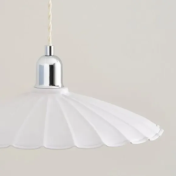 Scalloped Ceiling Light Cable - Chrome, Steel