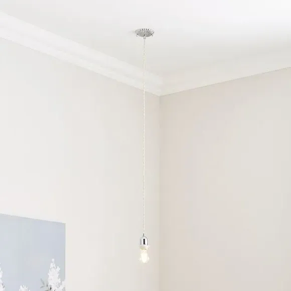 Scalloped Ceiling Light Cable - Chrome, Steel image