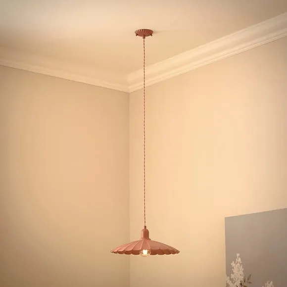 Scalloped Ceiling Light Cable - Rose, Steel