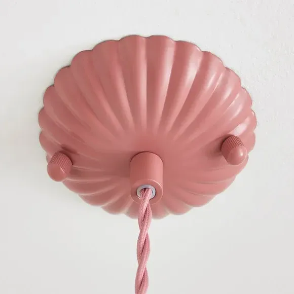 Scalloped Ceiling Light Cable - Rose, Steel
