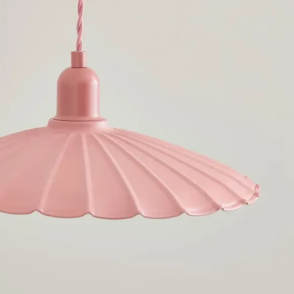 Scalloped Ceiling Light Cable - Rose, Steel