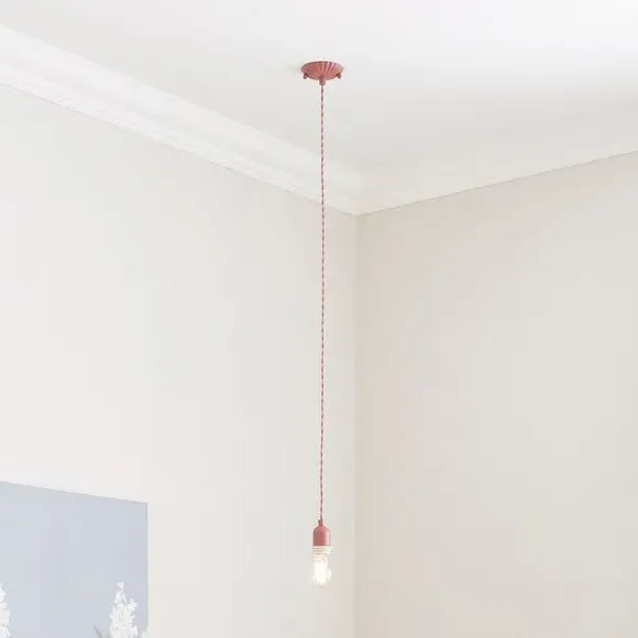 Scalloped Ceiling Light Cable - Rose, Steel