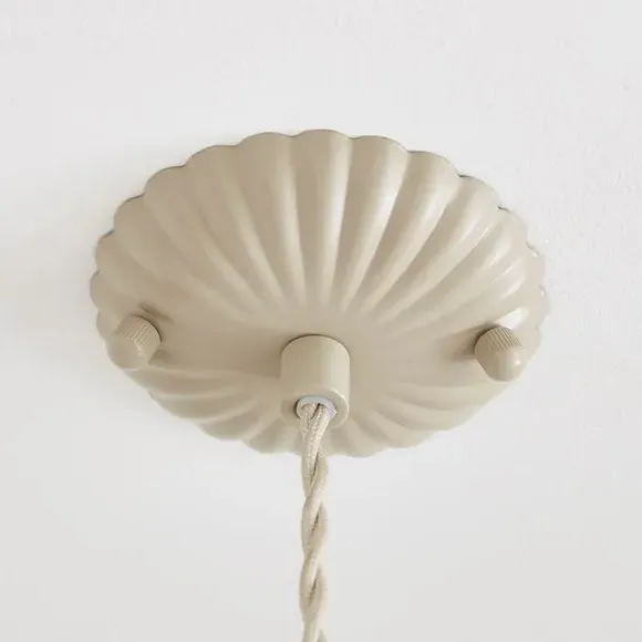 Scalloped Ceiling Light Cable - Sand, Steel