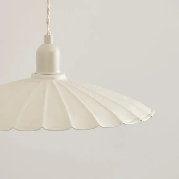 Scalloped Ceiling Light Cable - Sand, Steel