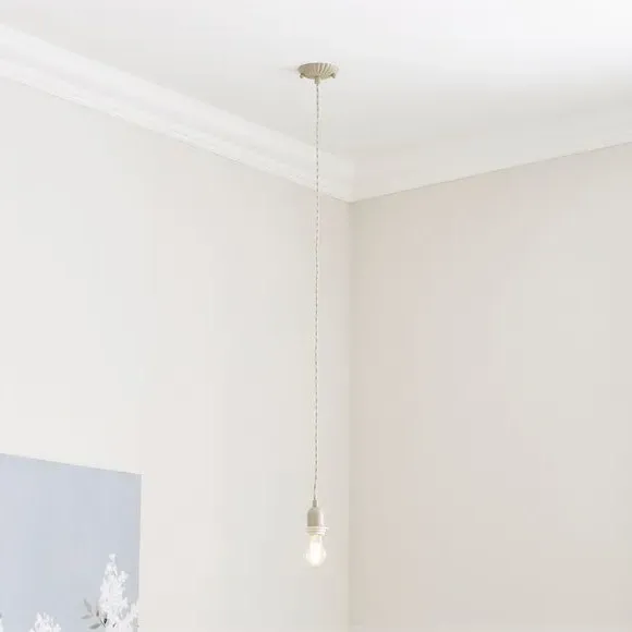 Scalloped Ceiling Light Cable - Sand, Steel
