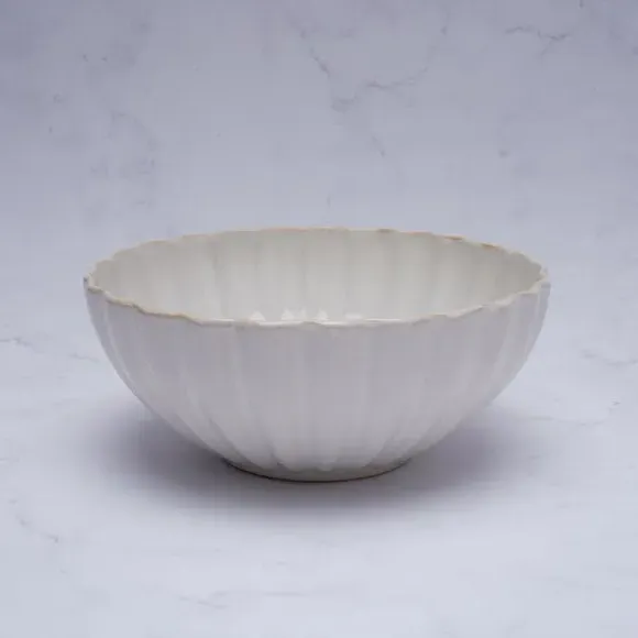 Scalloped Cereal Bowl - Natural, Stoneware image