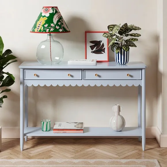 Scalloped Console Table with Drawers - Air, Wood image