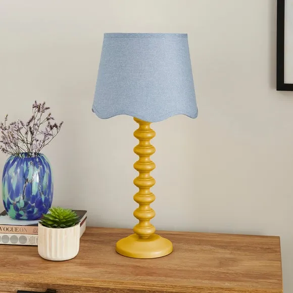 Scalloped Lamp Shade with Gimbal - Air, Linen