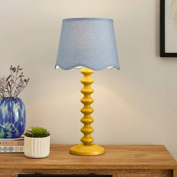 Scalloped Lamp Shade with Gimbal - Air, Linen