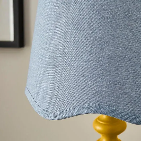 Scalloped Lamp Shade with Gimbal - Air, Linen
