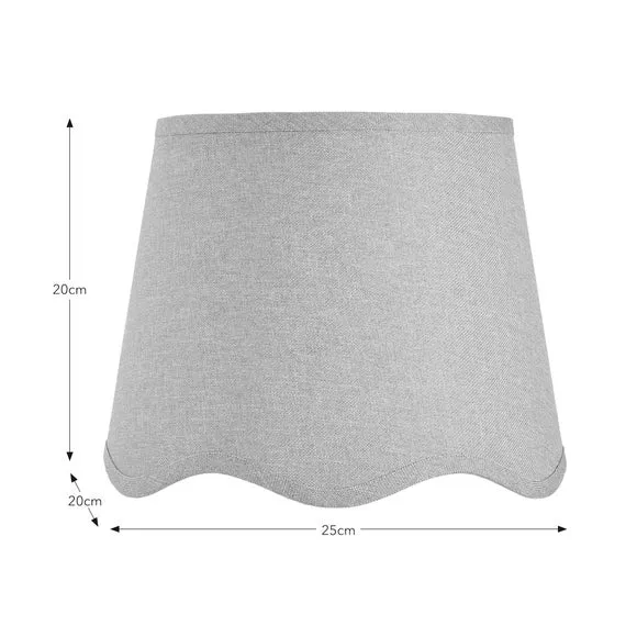 Scalloped Lamp Shade with Gimbal - Air, Linen